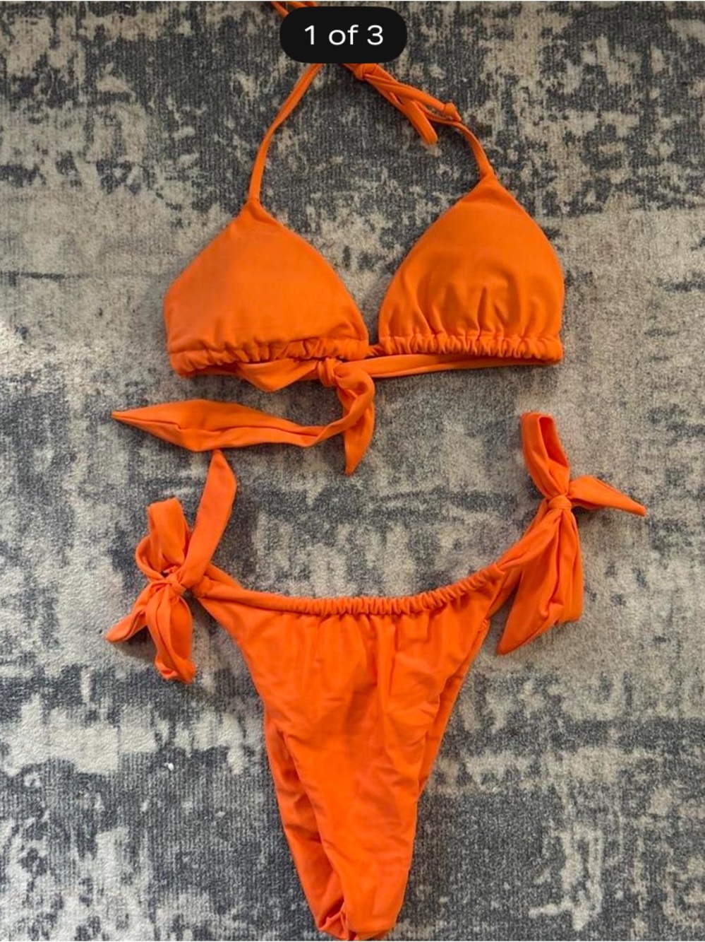 SHEIN Orange Tie-Side Triangle Bikini